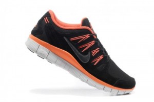2013 Nike Free Run 5.0 V3 Mens Shoes Black Orange - Click Image to Close